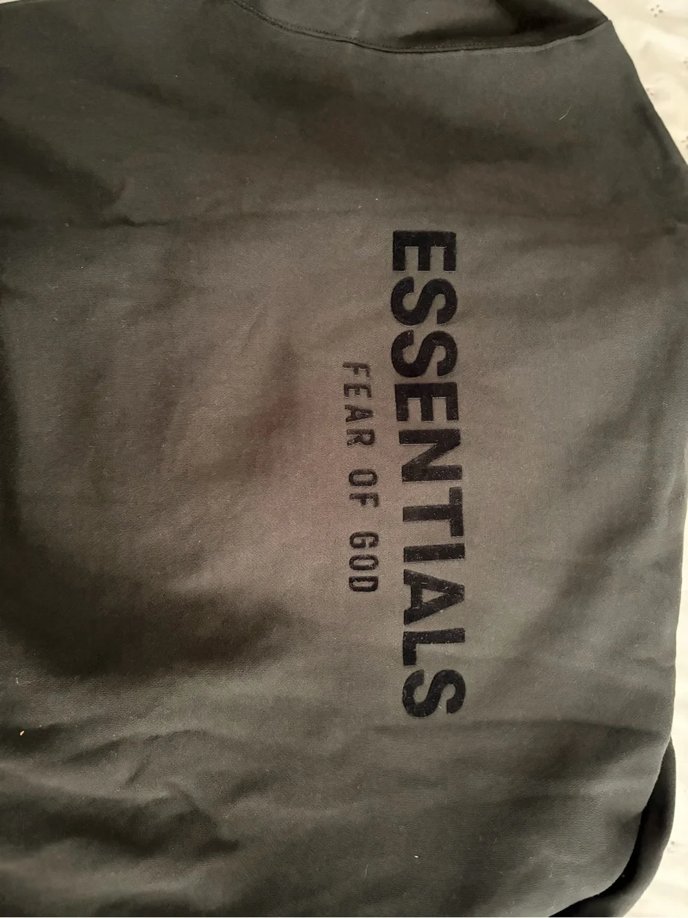 Essentials Black Graphic Logo hoodie black on black
